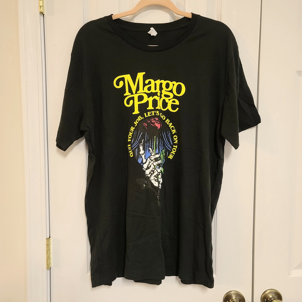 Margo Price Band Merch Black Short Sleeve T-Shirt With Skeleton Graphic Design
